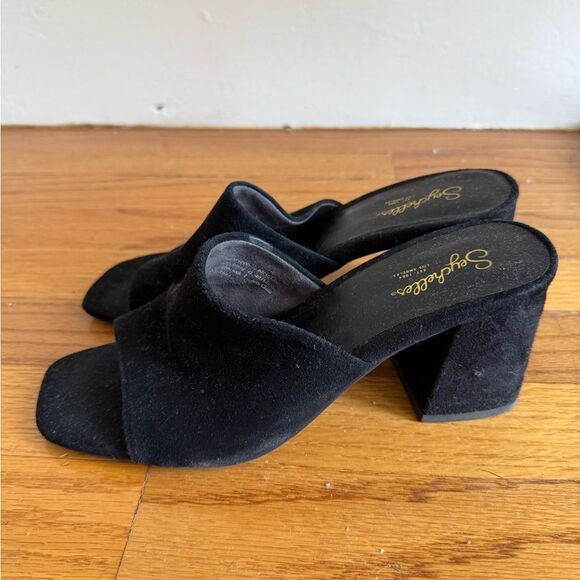 Seychelles Black Velvet Slip-On Mules – Size 7 - Picture 6 of 7